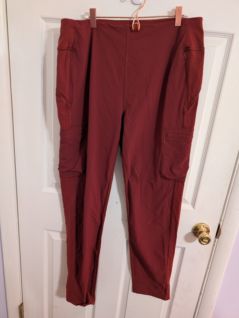 Duluth Trading Co Womens Pants Red NoGA Classic Flexpedition Size Large Long